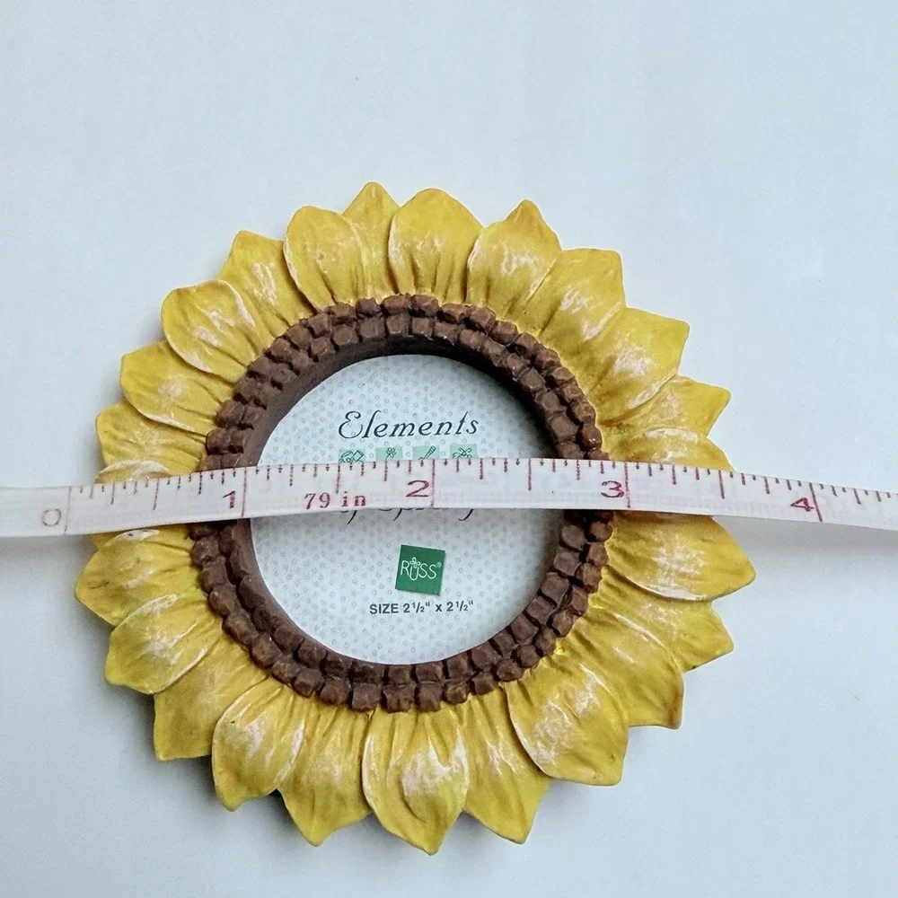 Vintage Russ Berrie Sunflower Elements of Spring Picture Frame 3.5 Inch Mini